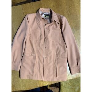 Vintage Condor of California Leisure Suit Jacket Mens 42R Salmon Pink 70s Style